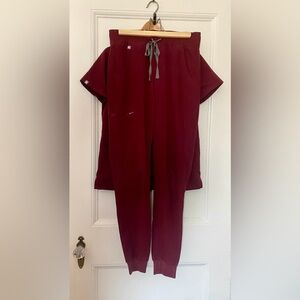 Figs Women's Maroon/Burgundy Scrub SET | XS/ST